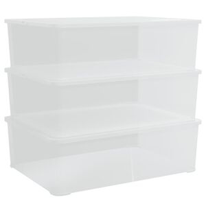 vidaXL Plastikowe pojemniki do przechowywania, 3 szt, 25L, sztaplowane