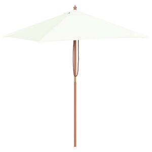 vidaXL Parasol ogrodowy na drewnianym słupku, 150 x 200 cm, piaskowy