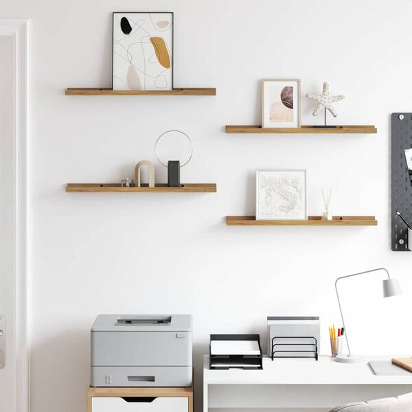 vidaXL P&oacute;łka ścienna z p&oacute;łką 4 pcs Brązowy 60 x 9 x 3 cm