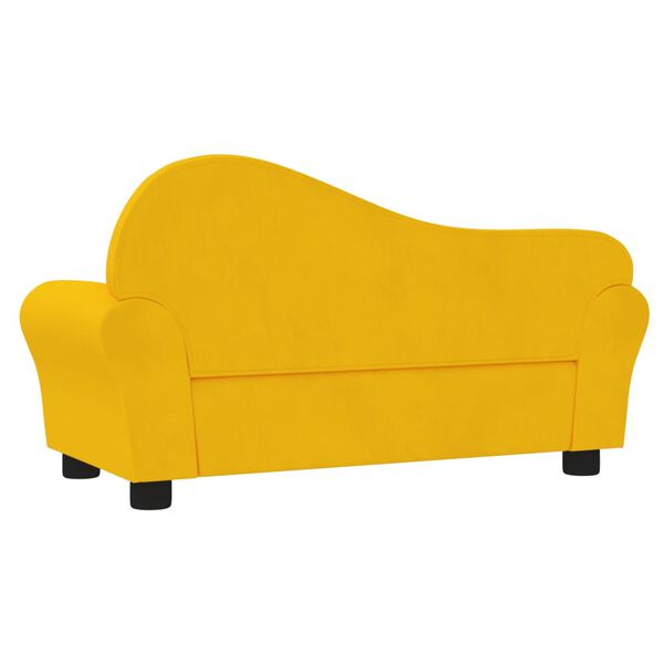 vidaXL Sofa dla dziecka, ż&oacute;łta, obita aksamitem
