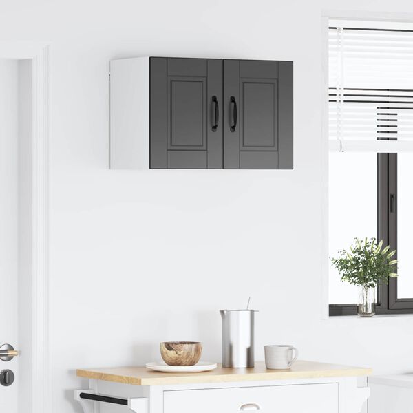 vidaXL Szafka kuchenna z p&oacute;łką z drzwiami 2 pcs Czarny 30 x 31 x 40 cm