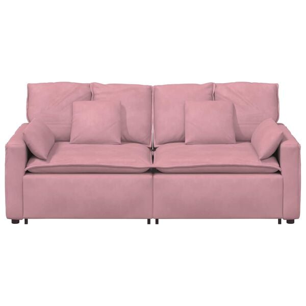 vidaXL Sofa modułowa z poduszkami, r&oacute;żowa