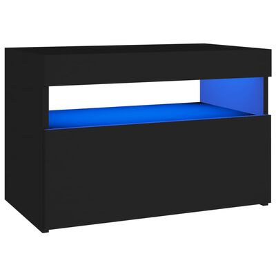 vidaXL Szafki TV z oświetleniem LED, 2 szt., czarne, 60x35x40 cm