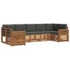 vidaXL Zestawy sof 7 pcs Naturalny i Antracytowy Lite Drewno Akacji