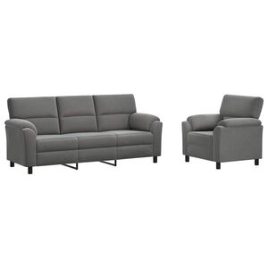 vidaXL Zestaw Sof 2 pcs ciemnoszary Welur