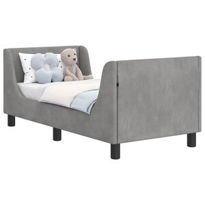 vidaXL Stelaż ł&oacute;żka dla malucha z oparciem jasnoszary 70 x 140 cm