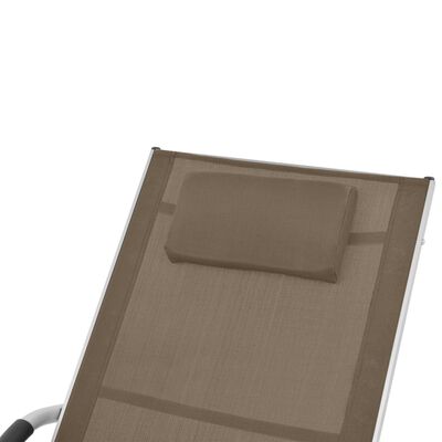 vidaXL Leżak z poduszką, aluminium i textilene, taupe