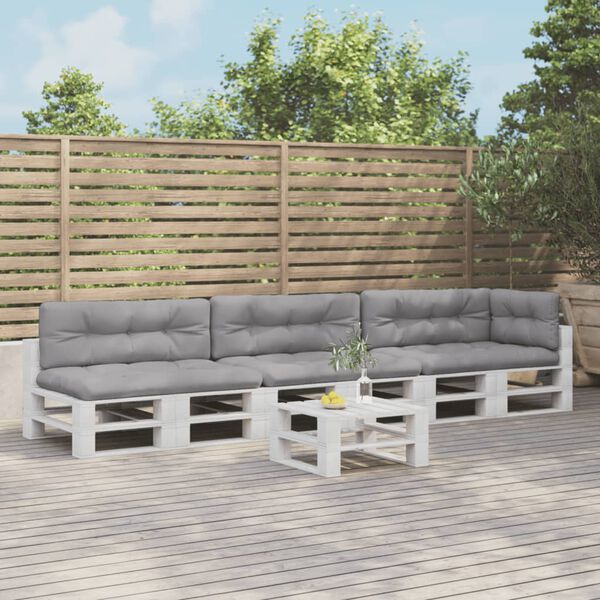 vidaXL Poduszki na palety, 7 szt., szare, tkanina