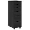 vidaXL Rolkowa szafka 34 x 39 x 93,5 cm Lite drewno sosnowe Czarny