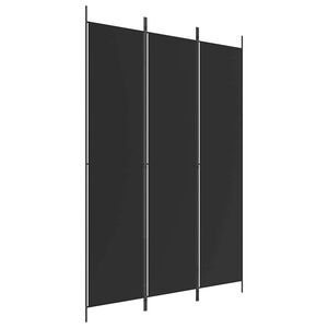 vidaXL Parawan 3-panelowy, czarny, 150x220 cm, tkanina