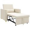 vidaXL Rozkładana sofa jednoosobowa Kremowy biały 90 x 165 x 87 cm