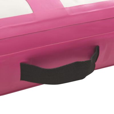 vidaXL Mata gimnastyczna z pompką, 700x100x20 cm, PVC, różowa