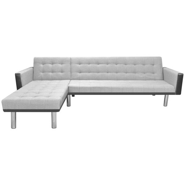 vidaXL Sofa narożna z tkaniny, 218x155x69 cm szaro-czarna