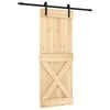 vidaXL Drzwi przesuwne Naturalny i czarny 80 x 210 cm