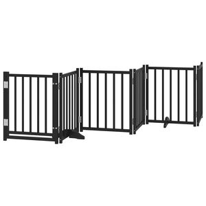 vidaXL Składana bramka dla psa, z drzwiami, 6 paneli, czarna, 300 cm