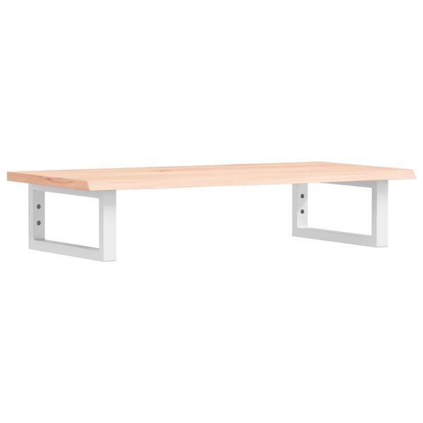 vidaXL P&oacute;łka ścienna pod umywalkę, stal i lite drewno dębowe