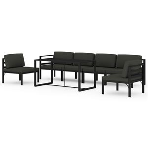 vidaXL 7-cz. zestaw mebli ogrodowych, poduszki, aluminium, antracyt