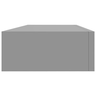 vidaXL Półki ścienne z szufladą, 2 szt., szare, 60 x 23,5 x 10 cm, MDF