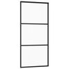 vidaXL Drzwi przesuwne z osprzętem, szkło ESG i aluminium, 90x205 cm