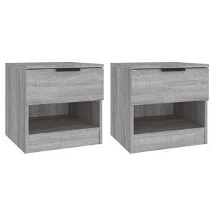 vidaXL Szafki nocne, 2 szt., szary dąb sonoma, materiał drewnopochodny