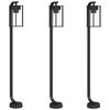 vidaXL Lampy ogrodowe stojące, 3 szt., czarne, 100 cm, stal nierdzewna