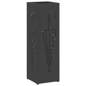 vidaXL Stojak na Parasol Deszczowy Czarny 15,5 x 15,5 x 49 cm Stal