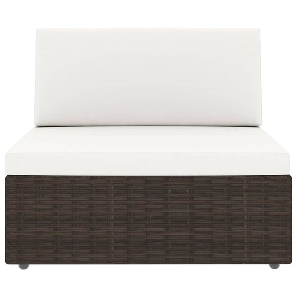 vidaXL 9-cz. ogrodowy zestaw wypoczynkowy, poduszki, rattan PE, brąz