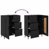 vidaXL Highboard z szufladą 2 pcs Czarny Dąb Materiał drewnopochodny