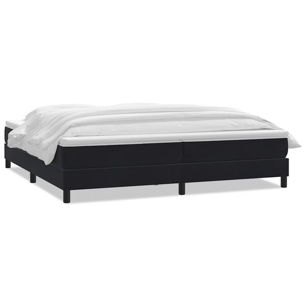 vidaXL Ł&oacute;żko typu Box Spring z materacem Czarny 200x220 cm Aksamit