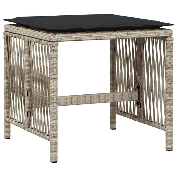 vidaXL 11-cz. zestaw mebli do ogrodu z poduszkami jasnoszary rattan PE