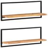 vidaXL P&oacute;łki ścienne, 2 szt, 100x24x35 cm, lite drewno akacjowe i stal