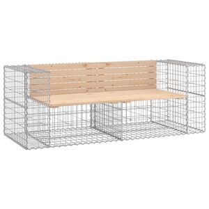 vidaXL Ławka ogrodowa z gabionem, 184x71x65,5 cm, lite drewno sosnowe