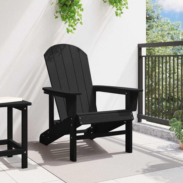 vidaXL Krzesło Adirondack Czarny 82 x 74 x 92 cm HDPE