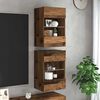 vidaXL Szafki wiszące z oświetleniem LED do telewizora, 2 szt., stare drewno, 40x30x60,5 cm