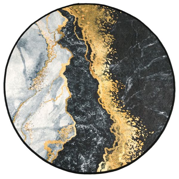 vidaXL Dywan z możliwością prania, kolorowy, &Oslash;120 cm, antypoślizgowy