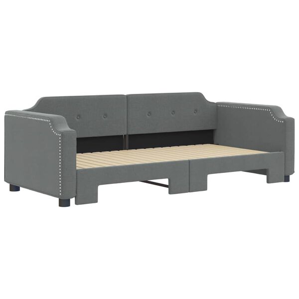 vidaXL Sofa rozsuwana, ciemnoszara, 90x190 cm, tkanina