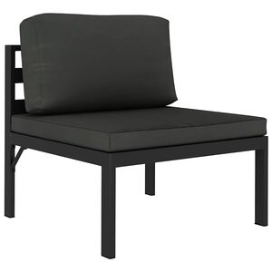 vidaXL Moduł sofy środkowej z poduszkami, aluminium, antracytowy