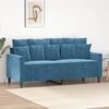 vidaXL Sofa 2-osobowa, niebieski, 140 cm, tapicerowana aksamitem
