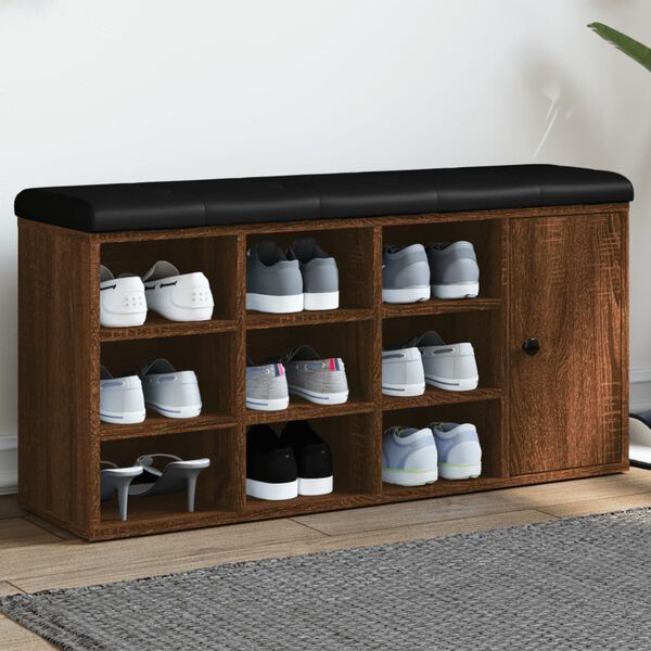 vidaXL Ławka na buty, brązowy dąb, 102x32x50 cm