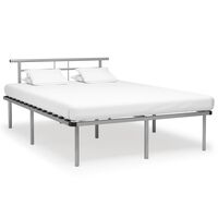 vidaXL Rama łóżka, szara, metalowa, 160 x 200 cm