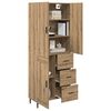 vidaXL Highboard 2 pcs Dąb rzemieślniczy Drewno inżynieryjne i szkło