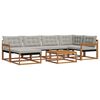 vidaXL Zestaw sof na zewnątrz z poduszką 7 pcs Naturalny i Jasny Szary