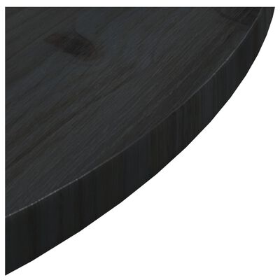 vidaXL Blat stołu, czarny, Ø70x2,5 cm, lite drewno sosnowe