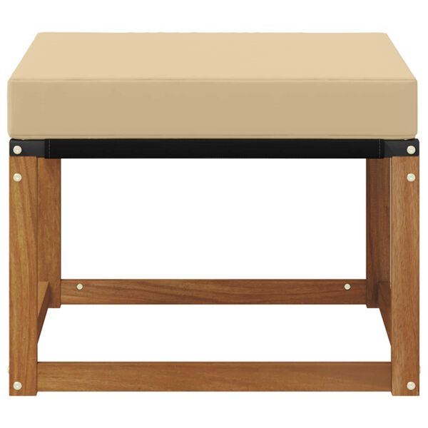 vidaXL Pufa na zewnątrz Lite drewno akacjowe i tkanina tekstylna