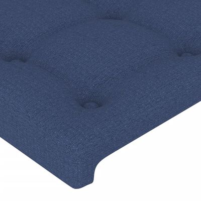 vidaXL Zagłówek do łóżka z LED, niebieski, 103x16x78/88 cm, tkanina