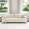 vidaXL Sofa Beżowy 221 x 78 x 80 cm Tkanina lniana