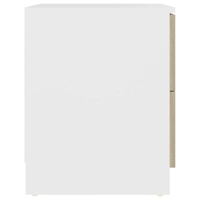 vidaXL Szafka nocna, biel i dąb sonoma, 40x40x50 cm, płyta wiórowa