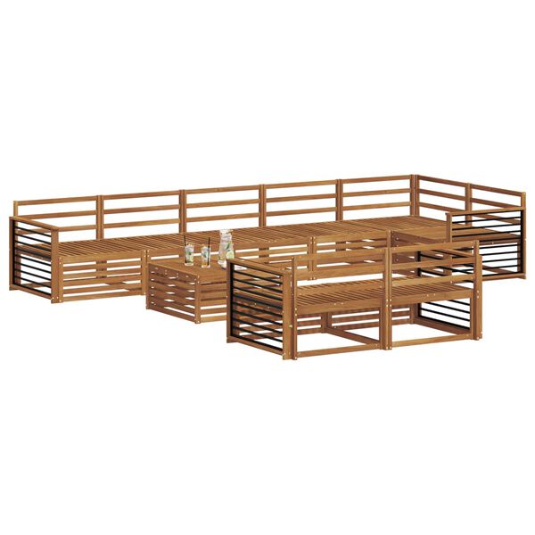 vidaXL Zestaw sof na zewnątrz 9 pcs Naturalny