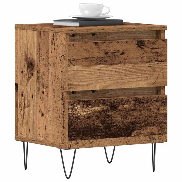 vidaXL Szafka Nocna z szufladą 2 pcs Stare drewno 40 x 35 x 50 cm