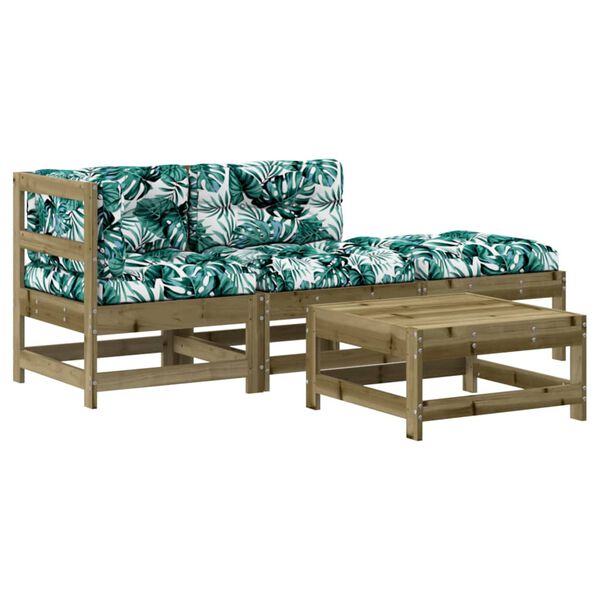 vidaXL 4-cz. zestaw mebli do ogrodu, z poduszkami, impregnowana sosna